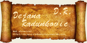 Dejana Radunković vizit kartica